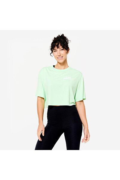 Decathlon Domyos Women's Crop T-Shirt - Light Green