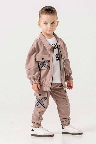Gold Class Kidswear طقم جاكيت للأولاد مكون من 3 قطع بسحاب وجيب مزدوج مقاوم للماء