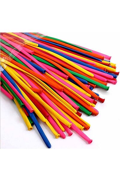Deniz Party Store Colorful Latex Sausage Balloon 10 Pieces