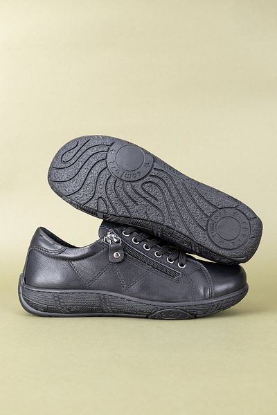 Getcho Dobran Women's Genuine Leather Black Casual Shoes