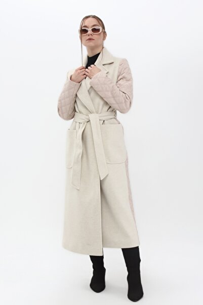 Veger Kaşe Kapitone Karışık Uzun Özel Tasarım Palto