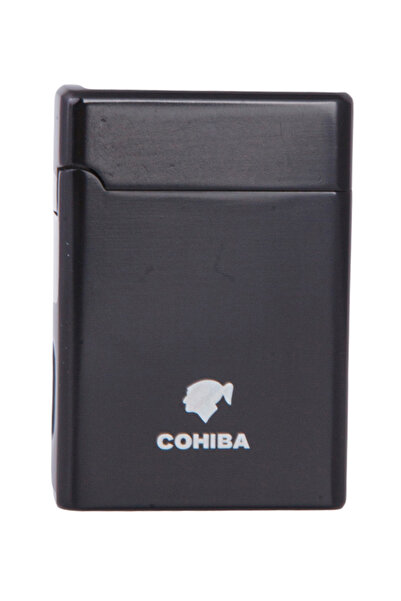 COHİBA Cohiba Çift Torch Pürmüz Siyah Metal Puro Çakmağı