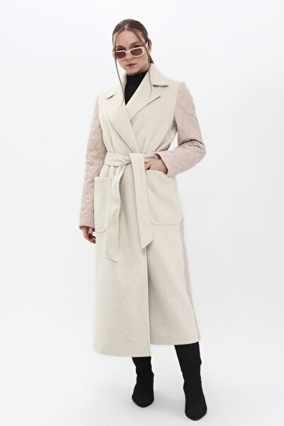 Veger Kaşe Kapitone Karışık Uzun Özel Tasarım Palto