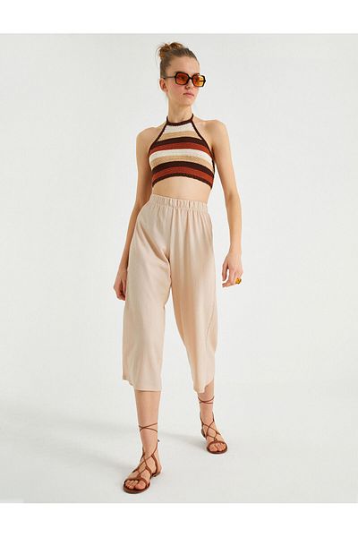 Koton Wide Leg Trousers with Elastic Waist