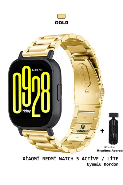 CONOCER Xiaomi Redmi Watch 5 Active / Lite Uyumlu Bakla Metal Paslanmaz Çelik...