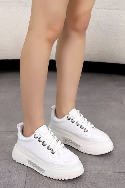 Mamito Ayakkabı MNR 30136 Pantofi sport cu talpă înaltă cu strasuri