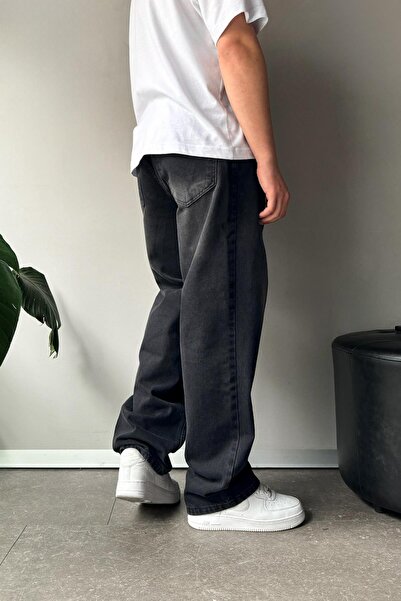 Flaw Wear Λεπτομέρεια ρίγας Μαύρο φαρδύ τζιν