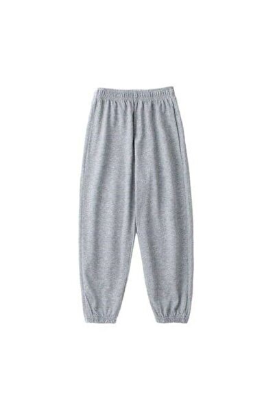 JustBS Pantaloni de trening din cauciuc din bumbac, gri pentru femei