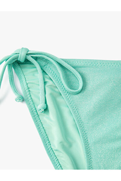 Koton Textured Bikini Bottom Normal Waist Side Tie Detail