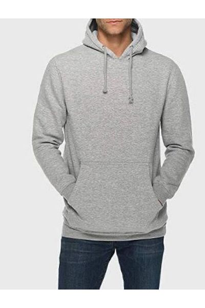 THE WHITE Men's Gray Cotton Hooded Sweatshirt