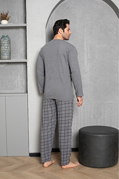 CALİA Férfi pamut hosszú ujjú pizsama szett szezonális termék