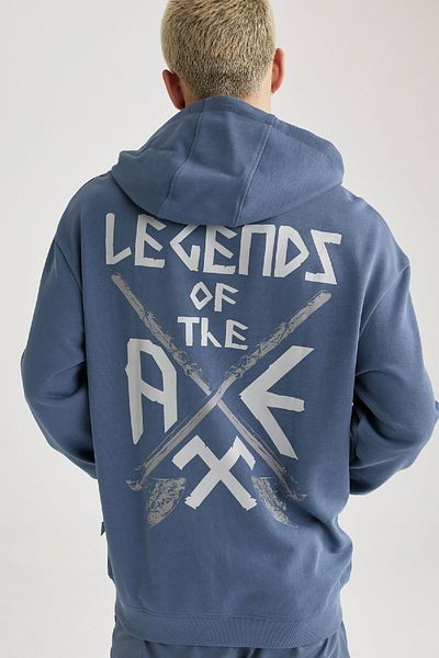 DeFacto Φούτερ Valhalla Printed - Hooded Boxy Fit B5534ax24sp