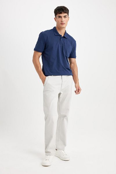 DeFacto Neues, normales, kurzärmliges Pike-Basic-Polo-T-Shirt D4610ax24sm