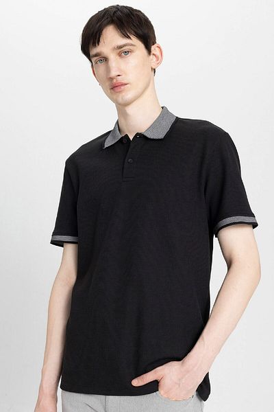 DeFacto Neues Basic-Polo-T-Shirt mit normaler Passform und kurzen Ärmeln B4508ax24sp