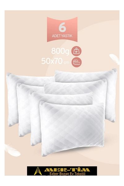 mer-tim ezberbozan ev tekstili Mer-Tim Home Textile 6 Pieces Quilted Pillow 50X70 cm 800 Gr