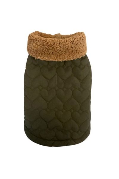 GedyCo Khaki Quilted Plush Inside Small Breed Dog Vest