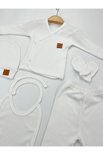 OMY Set of 5 Corded Baby Newborn 100% Cotton Hospital Release