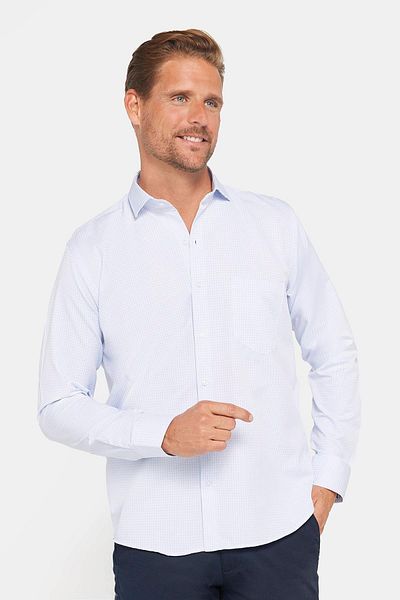 Tudors Ανδρικό πουκάμισο - Classic Fit, Μακρύ μανίκι, Λεπτές ρίγες, Γιακάς Γραβάτα