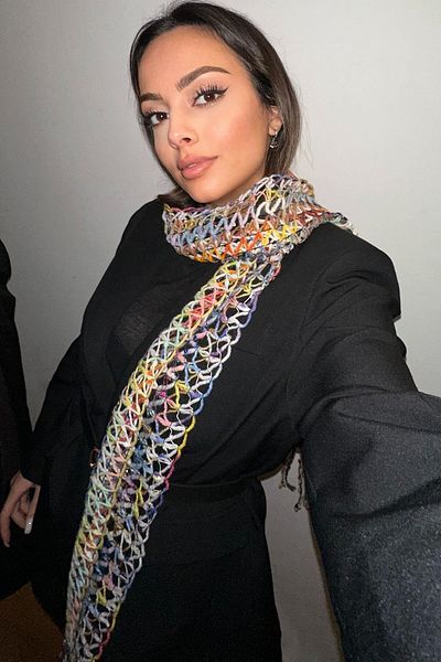 TAKIŞTIR شال/وشاح محبوك بألوان مختلطة