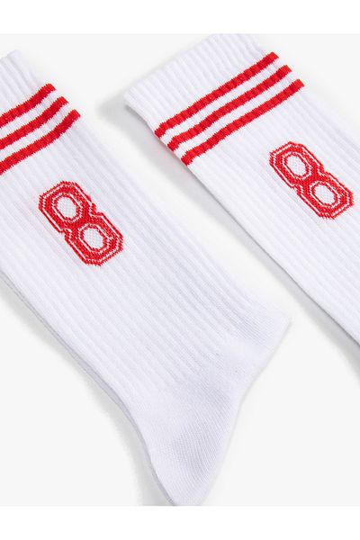 Koton Socket College Socks Number Embroidered