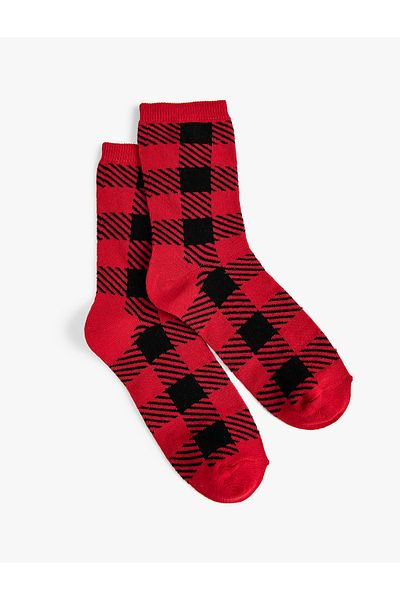 Koton Plaid Patterned Socks