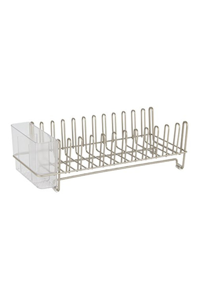 İdesign مصفاة الأطباق المدمجة كلاسيكو، ستانلس ستيل/شفاف