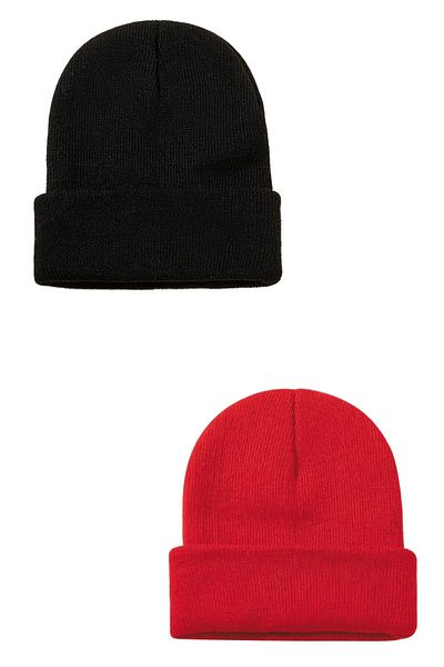 MinaCarin Unisex Red Black Basic Winter 2-Piece Beret Set