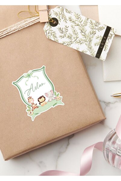 WALLHUMAN İsimli Kişiye Özel Kesimli Bebek Etiket/Sticker 4x4cm 100 Adet