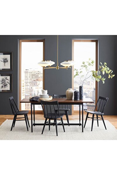 Pottery Barn Hampshire Camı 4-Işık Avize, İtalyan Orta Yüzyıl Tasarımı