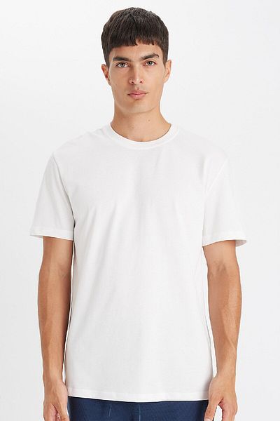 DeFacto Premium Cotton Slim Fit Crew Neck T-Shirt - Short Sleeve, M6606Az23Sp