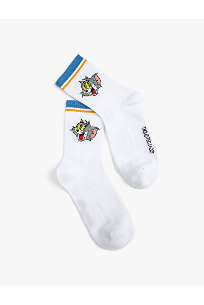Koton Лицензирани бродирани чорапи Tom and Jerry Socket