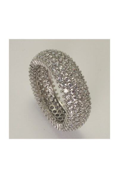 OSMANLI GÜMÜŞ 5 Sıra Tamtur Zirkon Taşlı Bayan Gümüş Yüzük