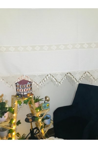 Buldan Tekstil Buldan Monika Bohemian Style Hand Lace Monika Curtain Is En X Boy Shape
