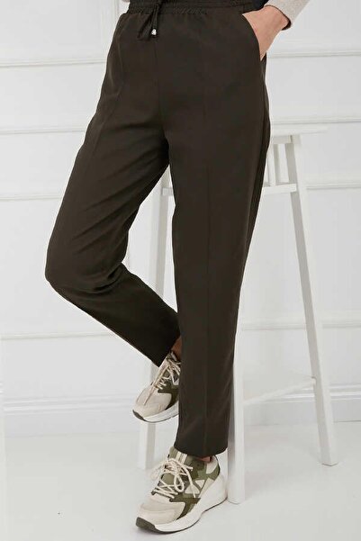 hakimoda بنطلون حجاب بخصر مطاطي كاكي