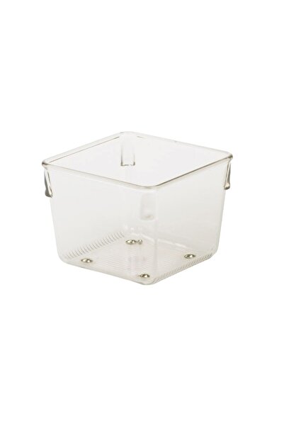 İdesign Linus Deep Drawer Organizer, Clear, Square In-Drawer Storage Bin, 4 x...