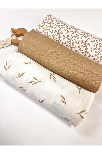 Sahra İpek 100% Organic Cotton Muslin Blanket & Muslin Blanket Set of 3