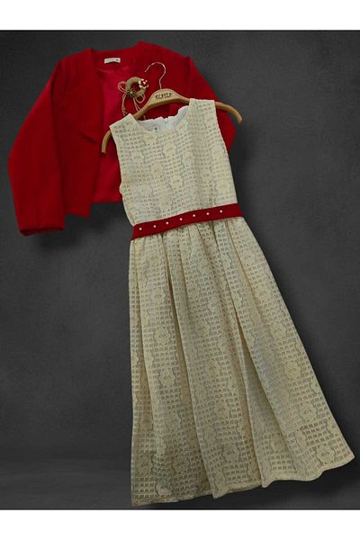 Elayza ROCHIE DE SĂrbătoare CU JACHETĂ DE DANTELĂ DE BUMBAC PENTRU FETE 2258/2259
