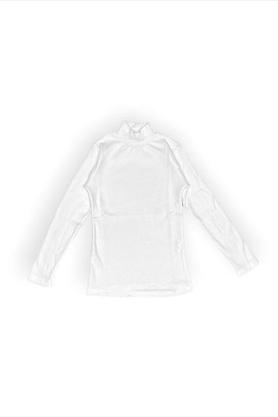 Mnk Baby&Kids Half Turtleneck Turtleneck Combed Cotton Girl's School T-Shirt Mnk0384 White