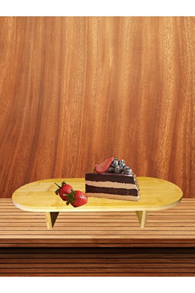 Duffa Bamboo Standing Presenter, Decorative Breakfast Presenter Standing Serving Tray and Cutting Board