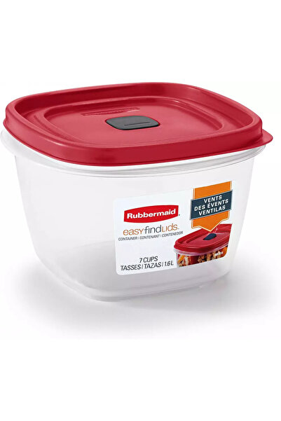 RUBBERMAID حاويات تخزين الطعام EasyFindLids ذات الفتحات التهوية، سعة 7 أكواب،...