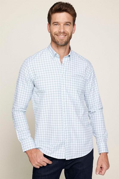 Tudors Classic Fit Long Sleeve Buttoned Collar Small Checked Cotton Men's Shirt
