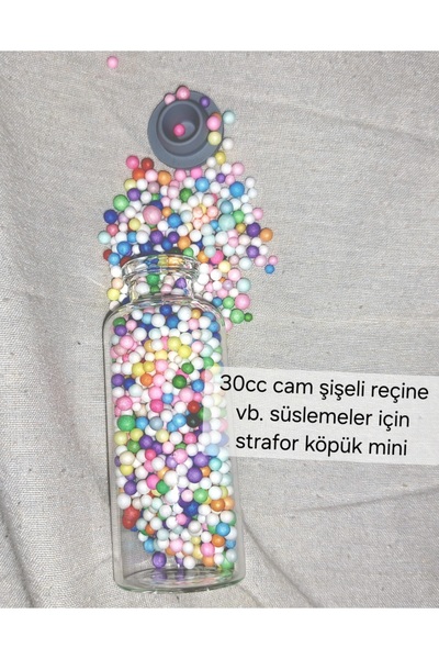 AYYILDIZ Rainbow Pastel Tone Mini Foam Beads for Decorations for Resin in 30ml Glass Bottle