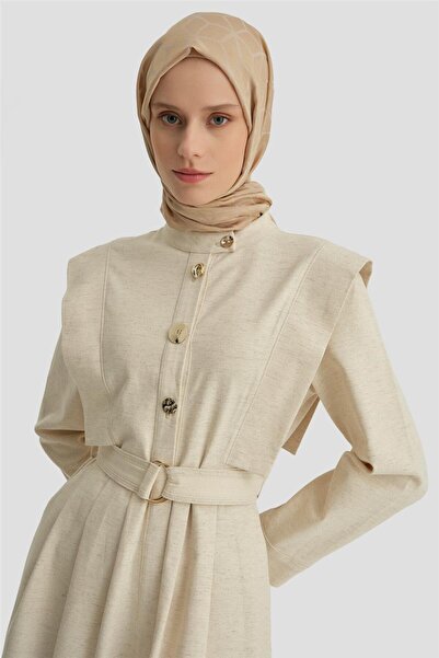 Armine Moonstone Shoulder Detail Button Dress - 24K9908