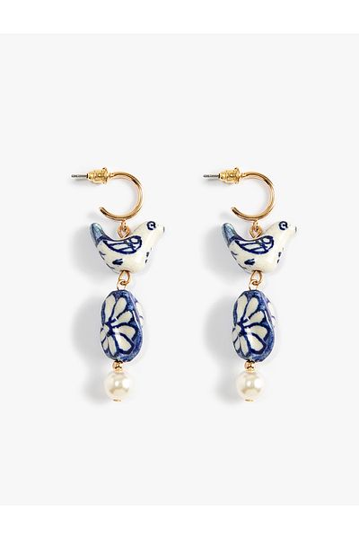 Koton Earrings Bird Shaped Beaded - Melis Ağazat X Cotton