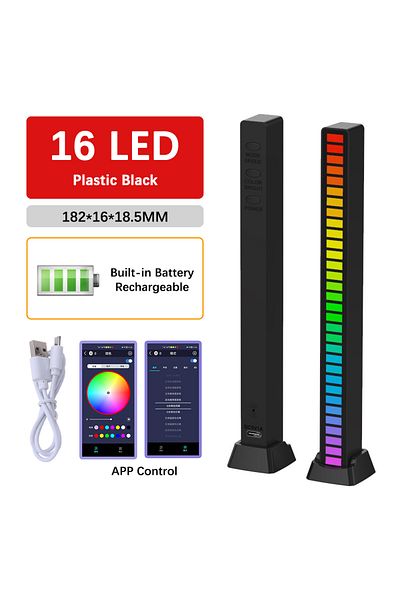 CHEGIT 16 Black App Charge 16/32/40 Led Charge Rgb Light Bar Sound Activated Music Pickup Voice Lights Ambi