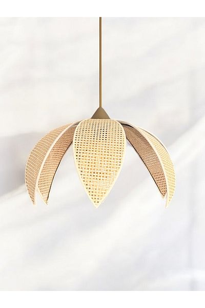 KorFam Modern Hazeran Look Leafy Flower-Shaped Bohemian Rustic Chandelier