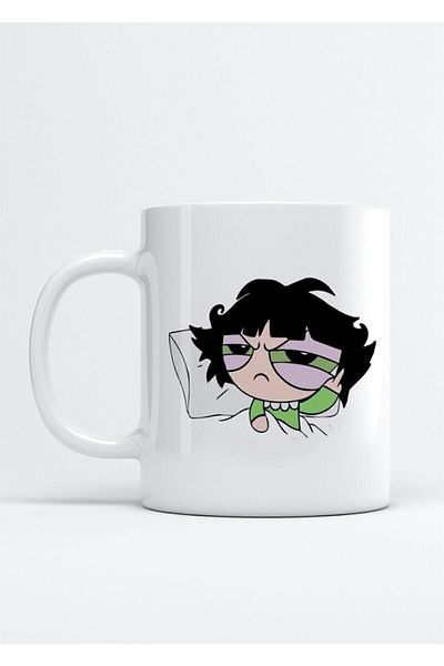 Pan Dükkan Powerpuff Girls Buttercup Print Porcelain Mug