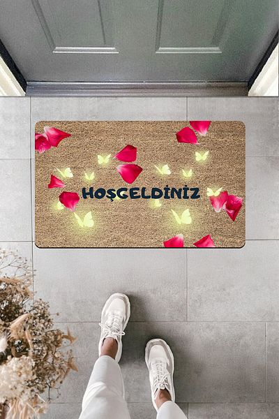 Dormot Home High Quality Digital Printing Rose Petals Twinkling Welcome Door Front Mat