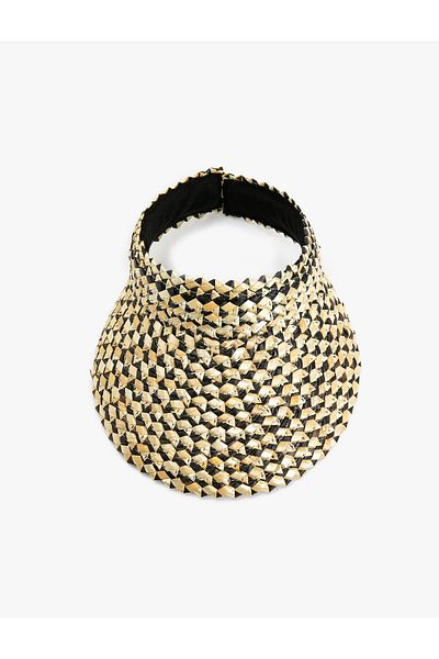 Koton Patterned Straw Visor Hat