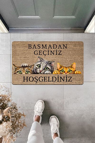 Dormot Home High Quality Digital Printing Jumpy Kittens''Through Without Pressing'' Door Front Mat